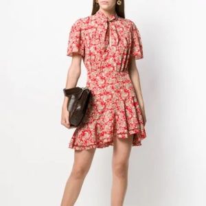 Sandro PAISLEY PRINT SHORT DRESS IN ROUGE